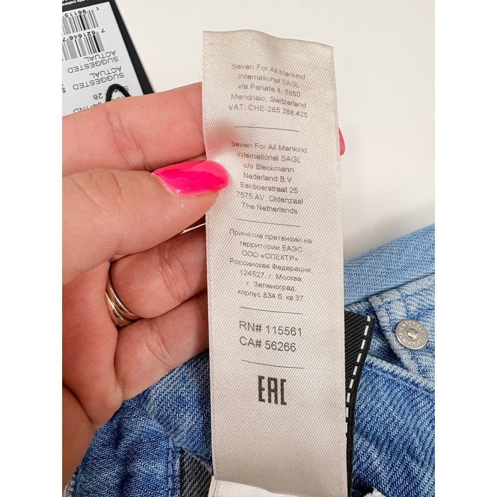 70s Inspired Wide Leg Jeans 7 For All Mankind Modern Dojo Tailorless Boho NWT 28 - Picture 15 of 16